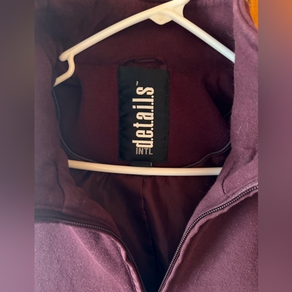 D.E.T.A.I.L.S. INT  Hooded Burgundy Colored Coat size M‎ - Picture 3 of 4
